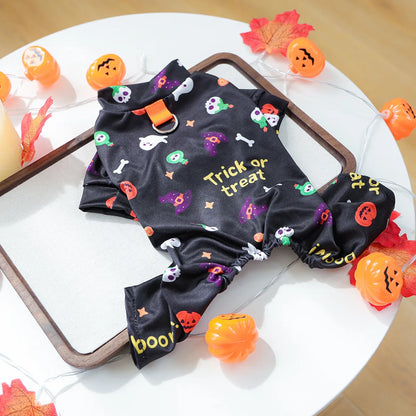 Girl Halloween Pajamas Apparel For Small Dogs Chest Closed Pet Indoor Home Wear Clothes Overall Tracksuit Chihuahua Yorkshire