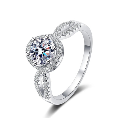 Exquisite Light Luxury Ring 1ct Women Moissanite PT950 Platinum - Simple Versatile Style, Daily All-match Fashion
