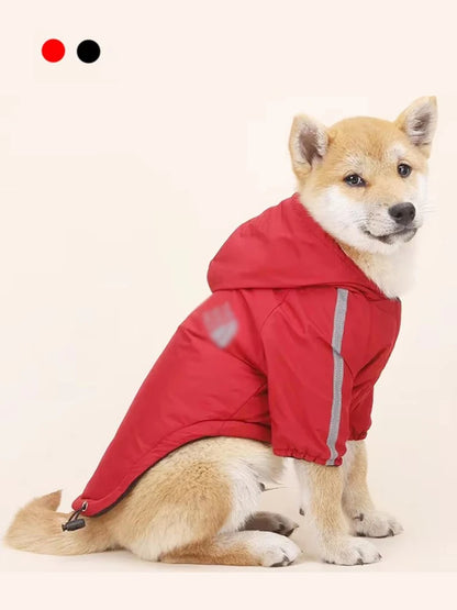Autumn Winter Pet Dog Waterproof Coat Puppy Warm Cotton Jacket The Dog Face Hoodie Reflective Clothing For Dogs Cats Clothing