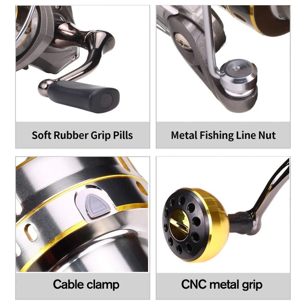 New Fishing Reel, Max Drag 30KG Right/left Inter-Changeable Handle Spinning Reel Gear 5.2:1 Ratio No-gap High Speed Fishing Reel