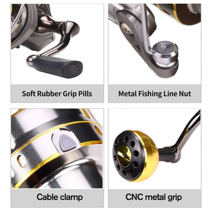 New Fishing Reel, Max Drag 30KG Right/left Inter-Changeable Handle Spinning Reel Gear 5.2:1 Ratio No-gap High Speed Fishing Reel
