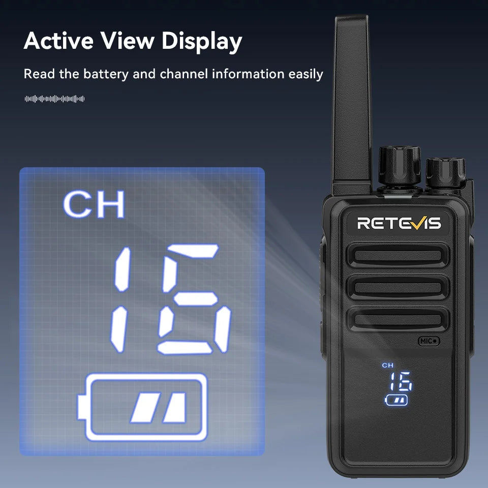Retevis RT668H Walkie Talkie 10Pcs PMR446 License Free Hidden Screen Long Range Communication Walkie-talkies for Hotel Factory