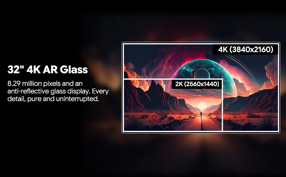 Kuycon P32T 32" 4K UHD(3840x2160) Fast IPS Gaming Monitor Glossy Built-in Speakers Display Dual-Mode 160Hz UHD 320Hz FHD Screen