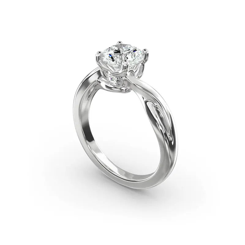 Ehhai Certified 1CT Round Moissanite Ring for Women S925 Sterling Silver Twist Rings Wedding Engagement Rings Fine Jewelry Gifts
