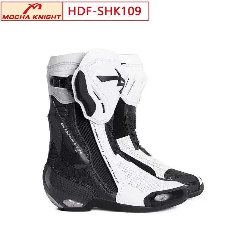 MOCHA SH109 Motorcycle Racing Boots Perforated Summer Breathable Professional Motocross BOTAS Knight Riding Boots CE Certified