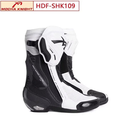 MOCHA SH109 Motorcycle Racing Boots Perforated Summer Breathable Professional Motocross BOTAS Knight Riding Boots CE Certified