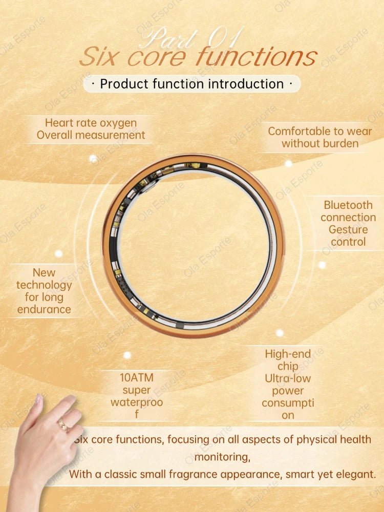 2026 New Smart Ring Women Heart Rate, Blood Oxygen, Blood Pressure and Sleep Monitoring, Smartring Men Multiple-sport Modes Ring