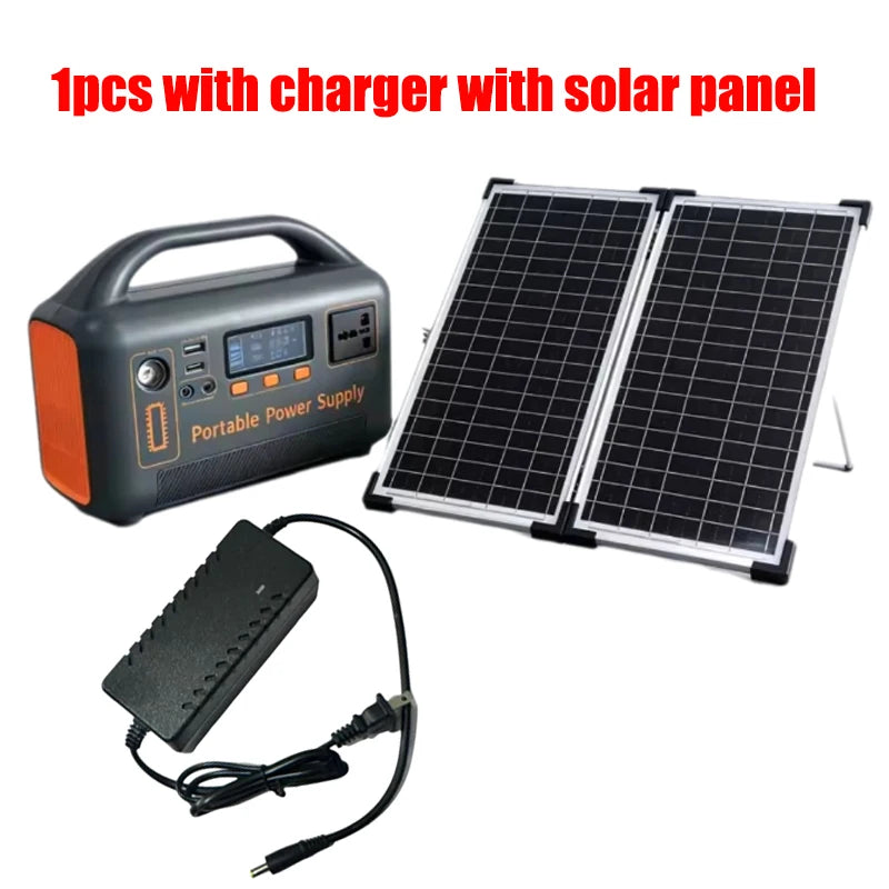 400W Portable Power Station Solar Generator 192Wh LiFePo4 Battery220V Energy Power Plant for Camping RV with Solar Panel Charger
