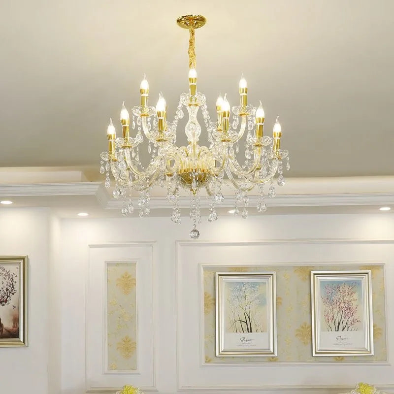 Europe Luxury Chandelier Lights Crystal Chandeliers Home Decor Loft Living Dining Room Kitchen Pendant Indoor Lighting Fixture