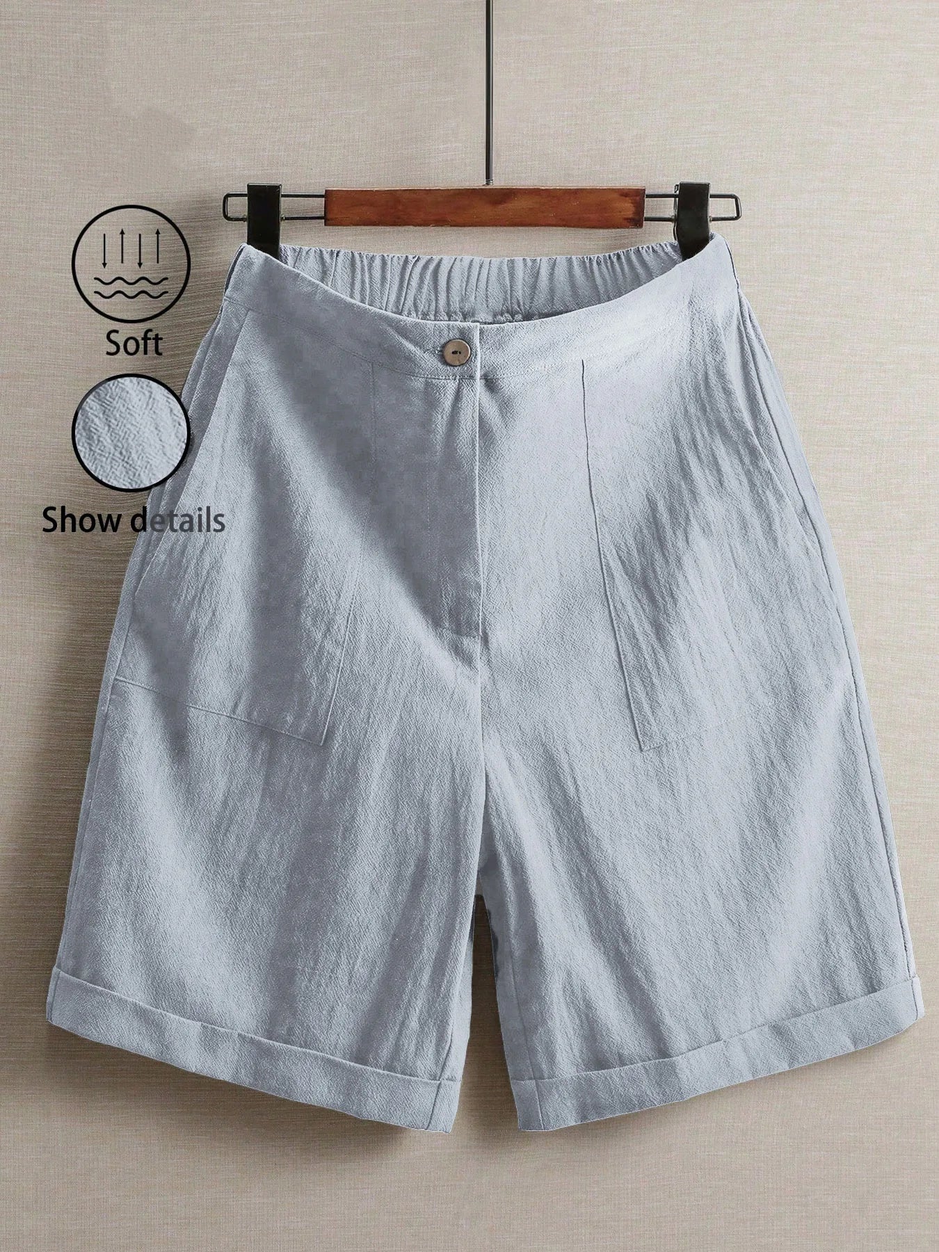 Summer women's thin five-point pants, wide-leg casual straight-leg high-waisted women's pants, fashionable outdoor sports pants