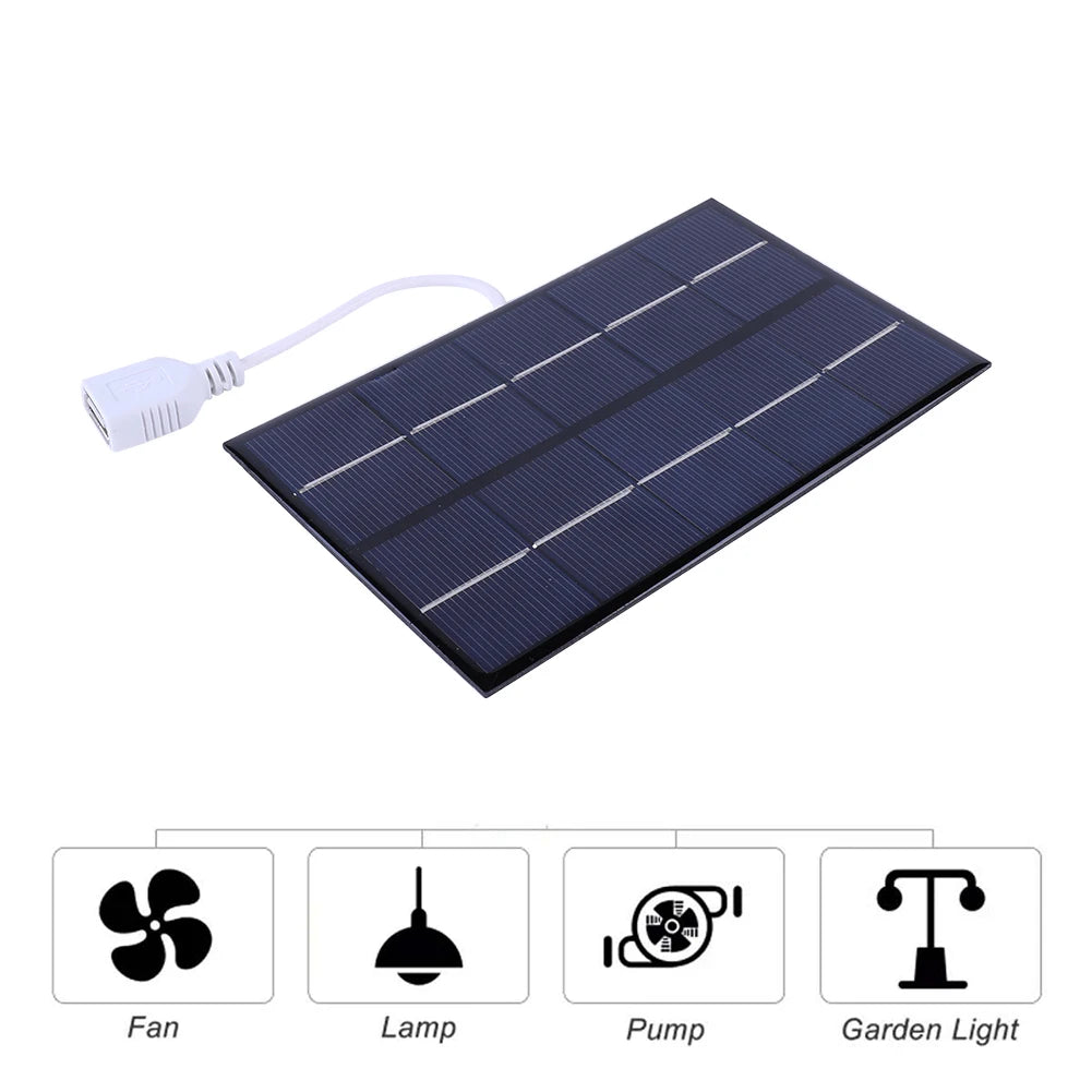 10W 5V Portable Solar Panel USB Battery Charger Solar Charging Panel Waterproof Phone Power Bank for Camping Backpacking Hiking