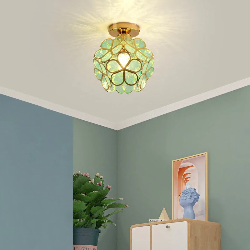 Modern Glass Pendant Lights for Restaurant Cafe Decoration Hanging Lamp Ceiling Chandeliers Nordic Flower Lighting Hotel Decor
