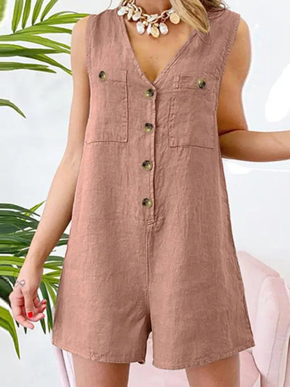 Stylish Women V Neck Sleeveless Rompers 2023 ZANZEA Summer Jumpsuits Short Playsuits Casual Solid Loose Beach Overalls Oversized