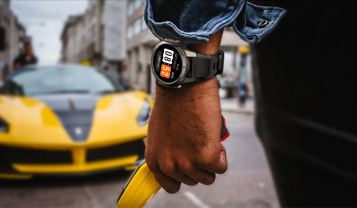 AMOLED Smart Watch DM56 Bluetooth Calling 500mAh Battery GPS Dual Band Satellite Outdoor Sports  Fitness Tracking Smartwatch