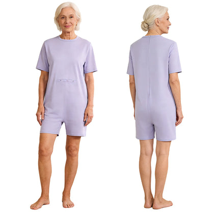 Men Women Special Needs Adaptive Clothing Elderly Alzheimer ASD Anti-Strip Jumpsuit Back Zipper Bodysuit Daily Wear Homewear
