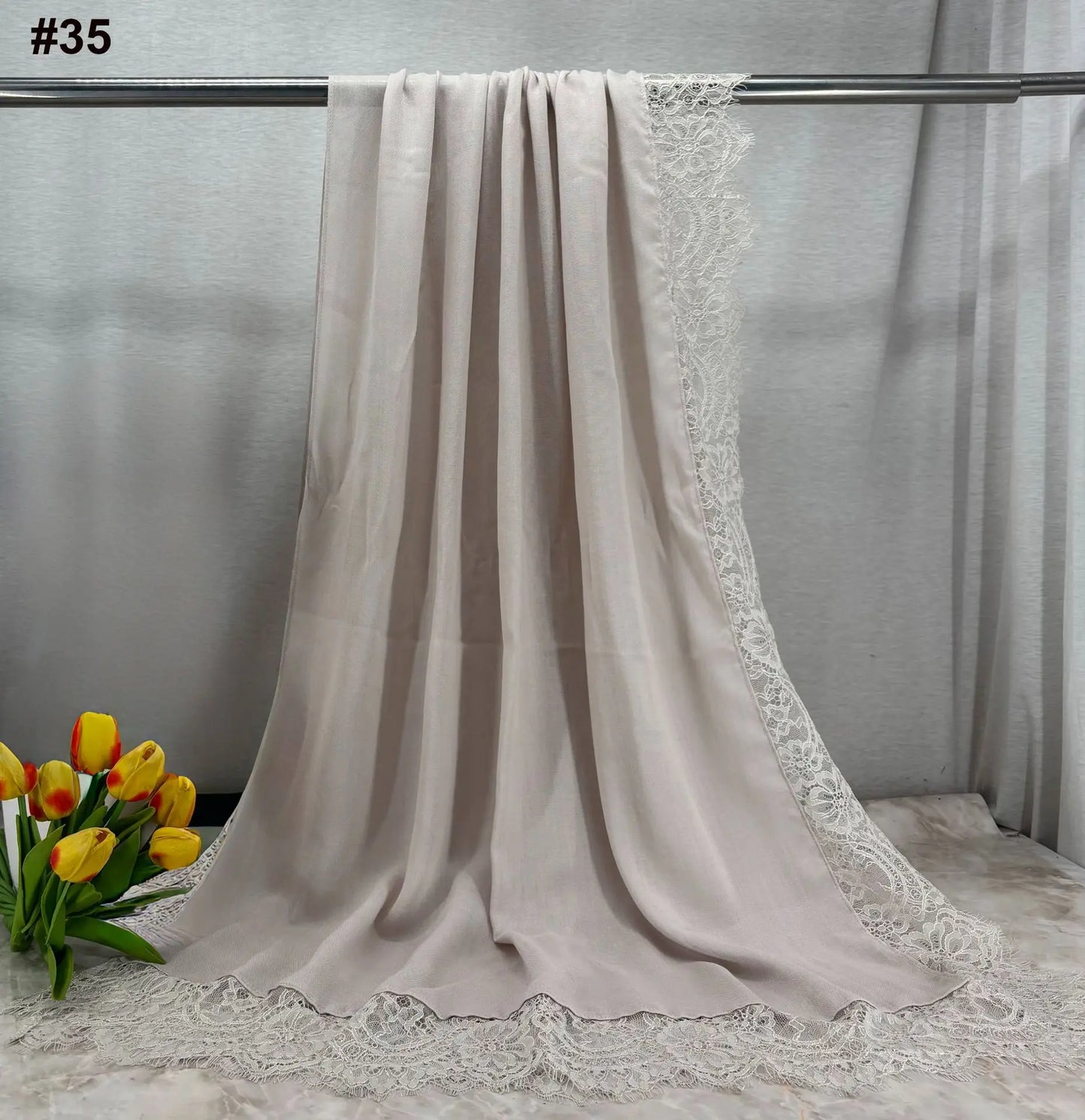 2026 New Rayon Cotton Modal Hijab Scarf Lace Splicing Turban Breathable Women Shawl Cotton Plain Scarf Headscarf Women Hijabs