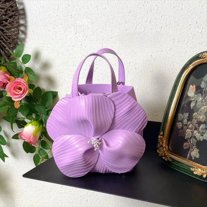 Innovative Chinese-Style Floral Bucket Bag Drawstring French Mini Tote Bag Flower Bucket Purse Women Luxury Designer Handbags