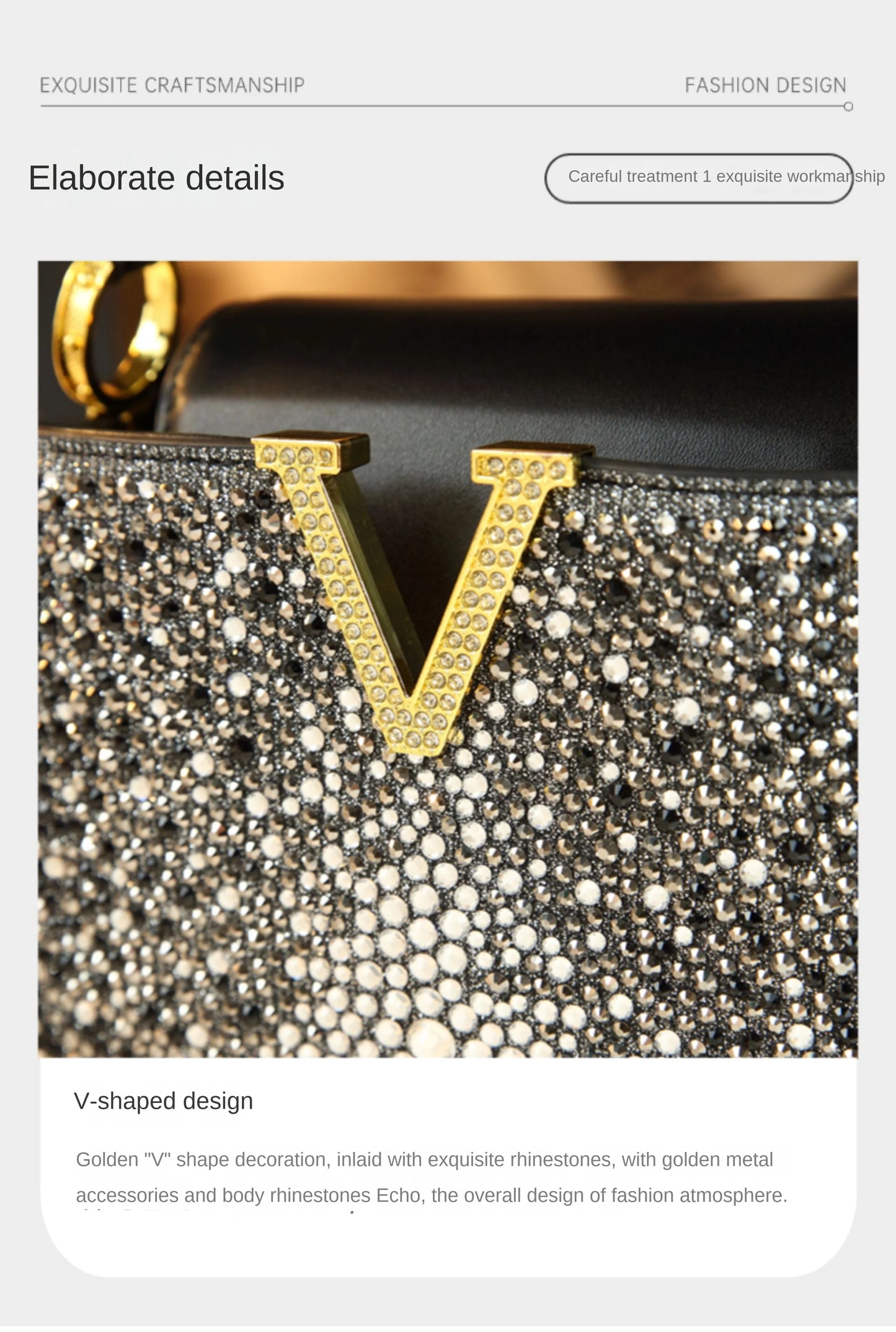 Luxury Fashion Diamonds Women's Handbags 2025 New V Letter Small Shoulder Crossbody Bag Genuine Leather Messenger Shell Bags