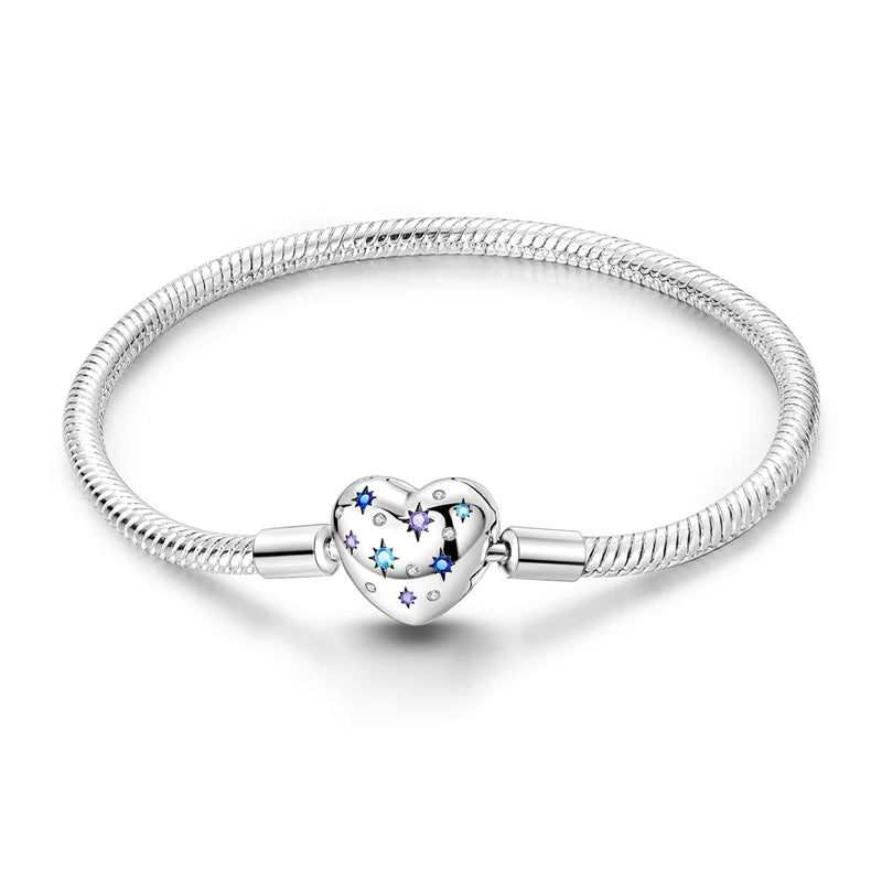 925 Sterling Silver Heart Love Snake Chain Bracelet Infinite Knot Butterfly For Women Fit Original Charms Beads Jewelry Gift