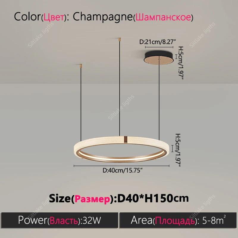 Modern design creative round simple chandelier ring Lights suitable for living room bedroom restaurant home round Pendant Lights