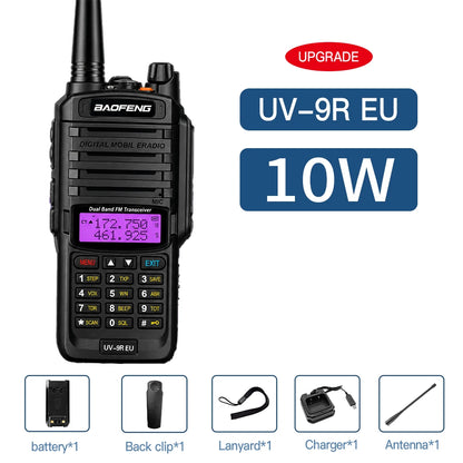 Baofeng UV-9R EU IP45 Waterproof Marine Walkie Talkie Dual Band VHF UHF Long Range Radio Fishing Boating Outdoor Adventure