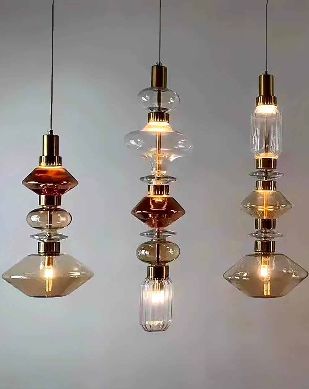 Creative Design Trendy Modern Glass Lamp Modern Home Decor Living Room Pendant Lights LED Foyer Hanging Lamp Long Table Lustre