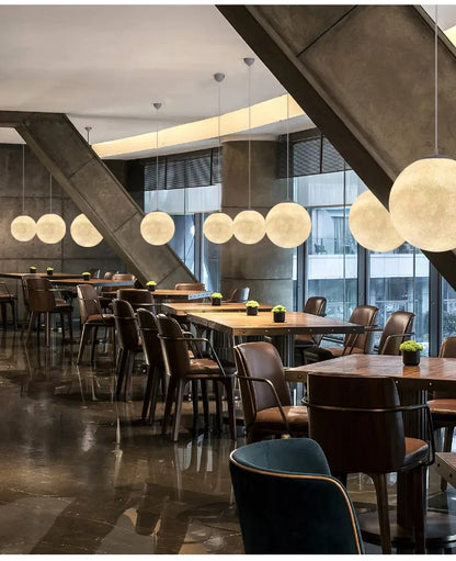Nordic Moon Led Pendant Lights for Living Room Dining Bedroom Home Decorations Chandelier Cafe Restaurant Hanging Lamp Luminaire