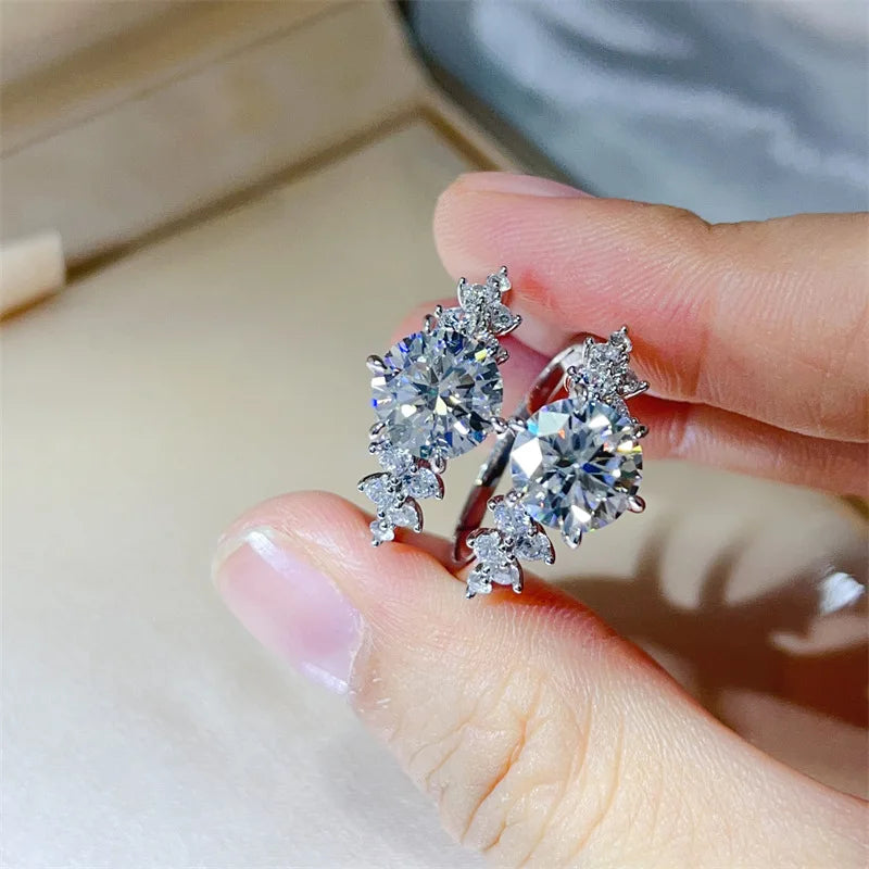 100% Original Certified PT950 Moissanite Ring Diamond Ring for Couples D Color Fashionable  Light Luxury Diamond Ring for Women