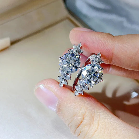 100% Original Certified PT950 Moissanite Ring Diamond Ring for Couples D Color Fashionable  Light Luxury Diamond Ring for Women