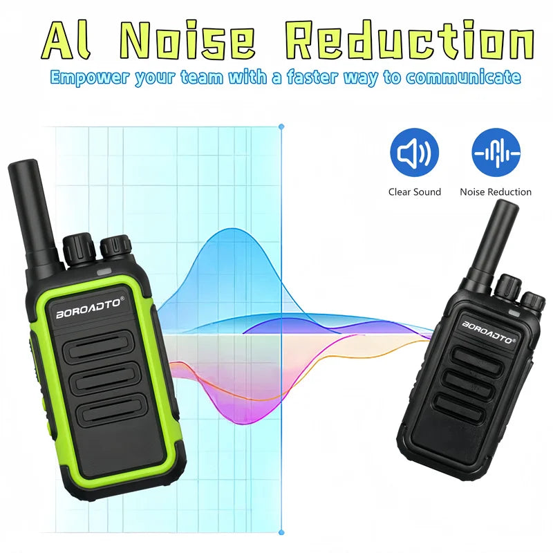Portable 2PCS Mini Walkie Talkie UHF 400-470MHz Type-C USB Charging VOX 16CH Long Range Two Way Radio for Camping Hotel Hunting