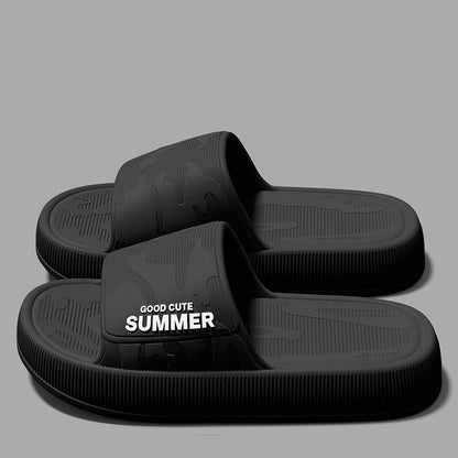 Men Summer Slippers Soft Sole EVA Sandals Non Slip Platform Soft Home Slides Outdoor Beach Shoes Unisex Bathroom Slippers