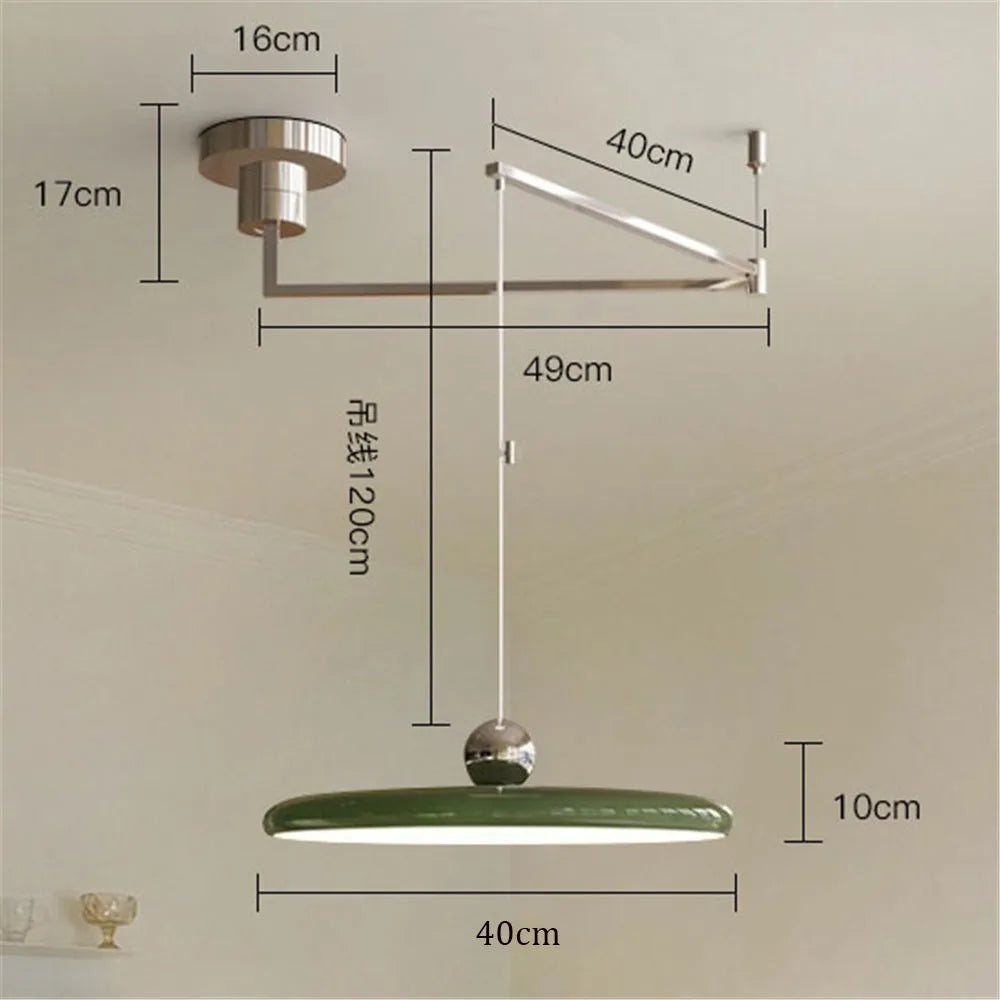 Nordic Cream Iron Swing Arm Lamp Adjustable Rotatable Pendant Wall Light for Bedside Living Room Desk Led Lights
