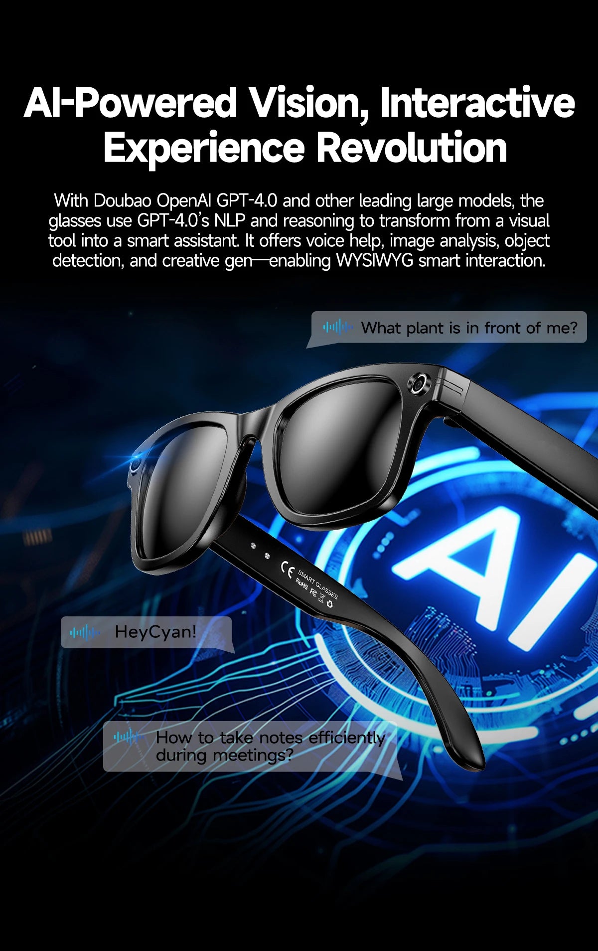 Trending Smart Sunglasses With 8MP 4K Camera Wifi Ai Translation Take Photos Videos Audio Music Smart Wearable Headset Glasses