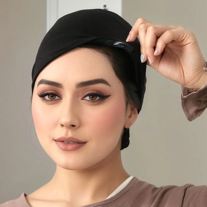 High Quality Cotton Modal Hijabs Anti-slip Elastic Tie Back Inner Caps Underscarf Women's Islamic Muslim Headscarf Hijab Caps