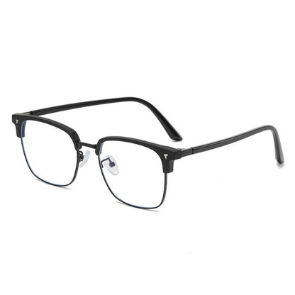 Photochromic Anti Radiation Blue Light Eyeglasses Square Metal Frame Computer Glasses for Women Men Replaceable Lens