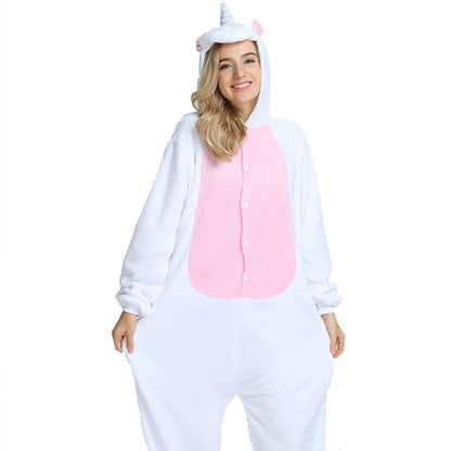 Women Cartoon Onesies Animal Pajamas Kigurumi Unicorn Onesie For Adults Long Sleeve Pyjamas Halloween Anime Cosplay Costumes