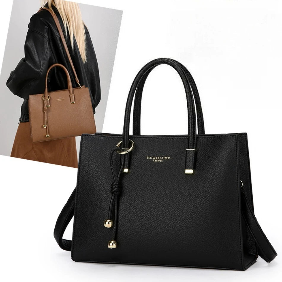 Genuine Brand Top Quality Leather Handbag Women's Tote Messenger Sac Designer Large Capacity 3 Levels Shoulder Crossbody Bags