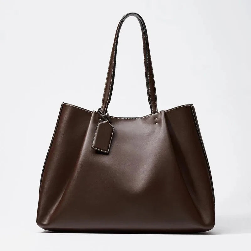 CLIP TOTE BAG, Women's Fashion Luxury Handbag Design, Pure Color Contracted and Single Shoulder Bag, Senior PU Leather Handbags