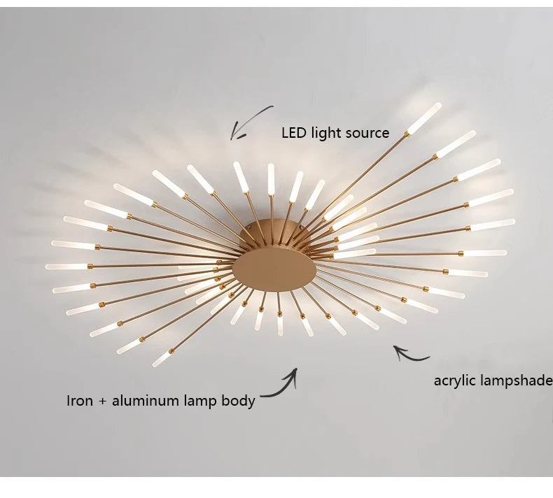 Modern Firework s Led Ceiling Lamp Creativity Living Dining Room Ceiling Chandelier Home Lighting Bedroom Light Luster Luminaire