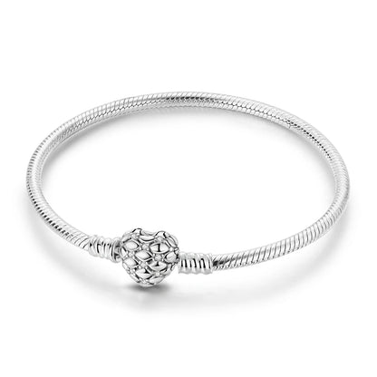925 Sterling Silver Heart Love Snake Chain Bracelet Infinite Knot Butterfly For Women Fit Original Charms Beads Jewelry Gift
