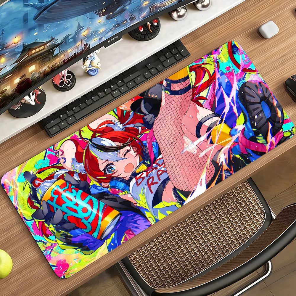 VTuber H-Hakos Baelz Mouse Pad Non-slip Rubber Gamer Balance Computer Mat Decoracion Deskmat Laptop Office Large