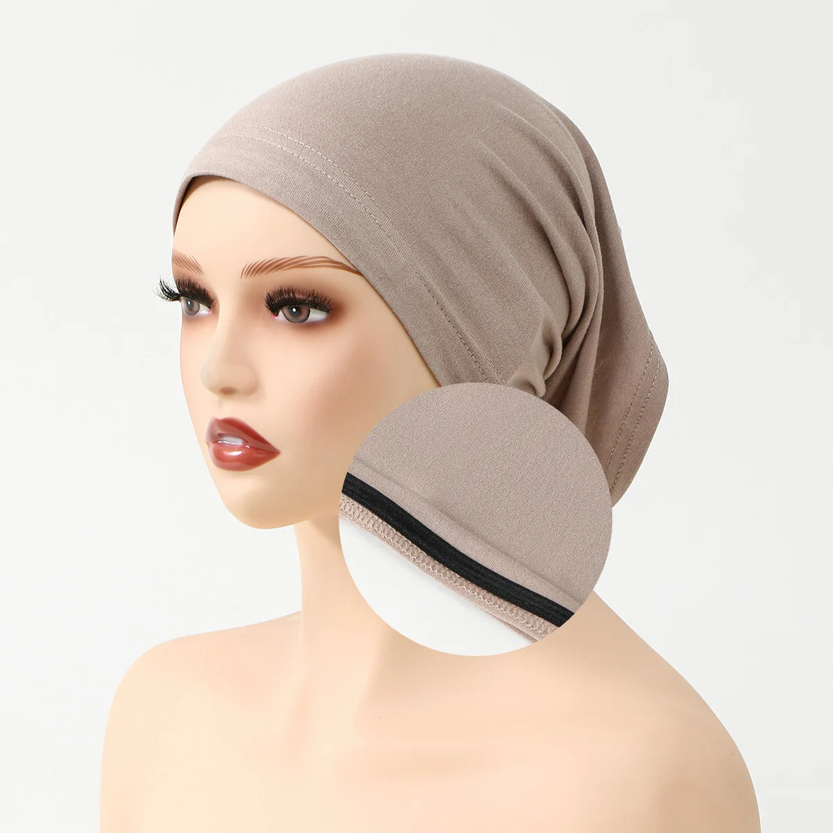 Muslim Instant Hijab Cap Solid Color For Women With Antislip Strips Ramadan Undercap Scarf Stretch Turban Hat Islamic Headwear