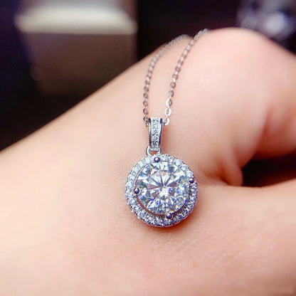 Moissanite sunflower Pendant Women's 925 Silver Necklace Comes with a GRA Certificate Perfect for Anniversaries and Parties