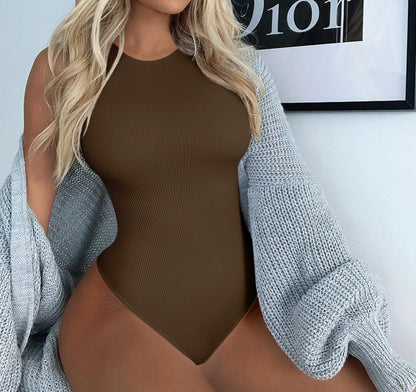 Women's SleevelessOuterwear withA Bottom Layer and Buckle for BodyShaping and Abdominal Compression One-piece T-shaped Shapewear