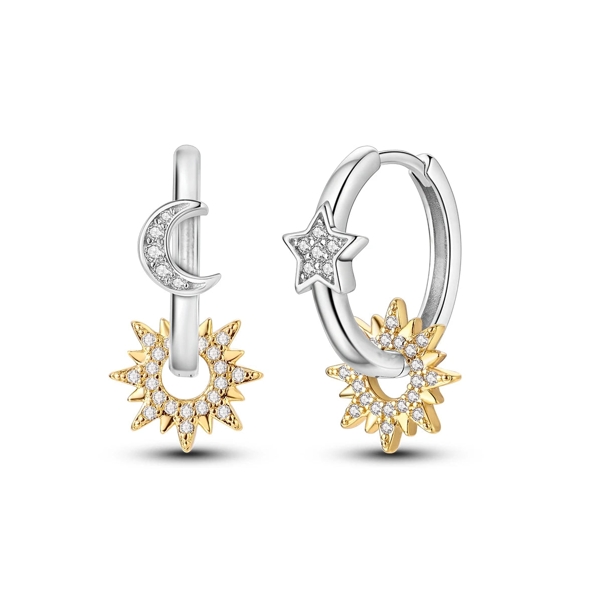 925 Sterling Silver Original Hoop Earring For Woman Luxury  Pendientes Wedding Jewelry Gift