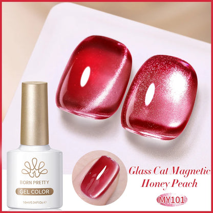 BORN PRETTY 10ml Cat Magnetic Gel Nail Polish Moonlight Glass Bead Water Light Crystal Soak Off UV Varnish For DIY Nail Art
