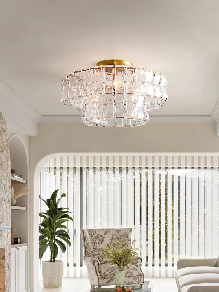 Glass Chandeliers Lights 2026 Classic Round Hanging Lamps for Ceiling Home Decoration Lighting Gold Lustres Lamparas De Teto