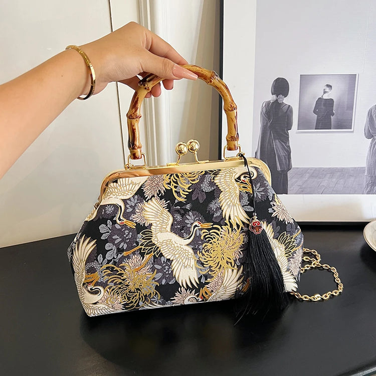 Luxury Evening Clutch Bag For Women Bride Wedding Clutch Purse Chain Shoulder Bags Small Party Handbag Rattan Handle Handle Tote