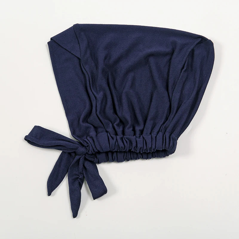 Fashion Cotton Jersey Forehead Cross Inner Hijab Cap Underscarf Tie Back Adjustable Muslim Under Scarf Women Inner Hijab Band