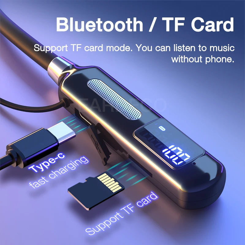 EARDECO With Sports Chip Bluetooth Headphone Bass Wireless Headphones With Microphone Neckband Earphones Steps Calorie Stopwatch